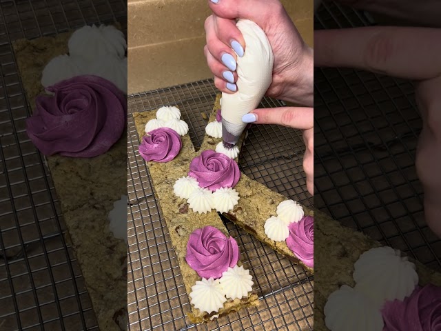 Decorating a Beautiful Cookie Cake!  #bakery #homemadebakery #baking #cake #chocolatechipcookies