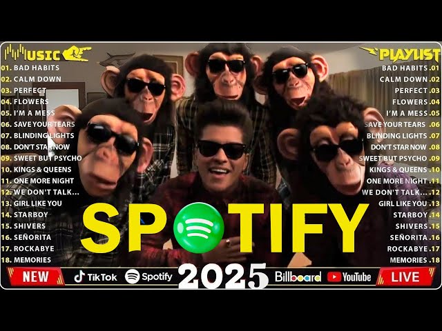 Bruno Mars, Selena Gomez, Maroon 5, Justin Bieber, Ed Sheeran, Adele 🌟Pop Music In English 2025