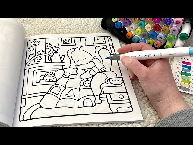 ASMR Color With Me | Cozy Ghost Coloring (whispered, marker sounds)