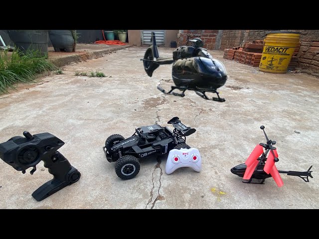 Meus comprados da shope! Helicóptero e carro 4x4! De controle remoto🕹