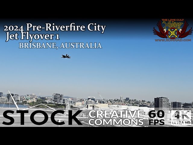 2024 Pre-Riverfire City Jet Flyover 1-BRISBANE, AUSTRALIA  [STOCK CC]