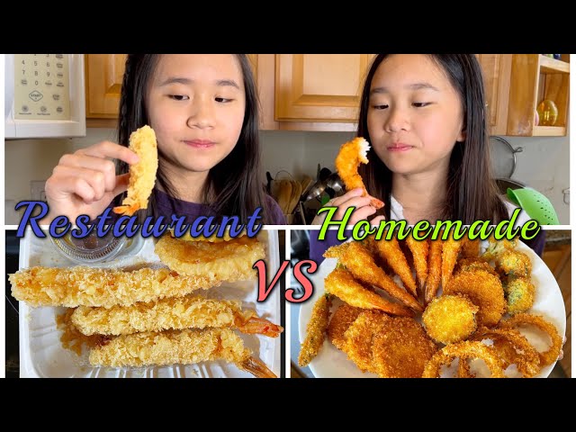 Homemade Tempura 🍤VS Japanese Steak House Tempura With Janet And Kate!