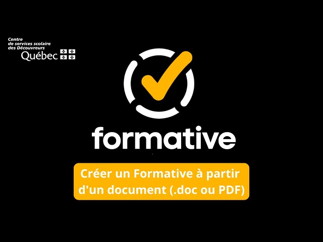 Formative - 4. Créer un Formative à partir  d'un document (.doc ou PDF)