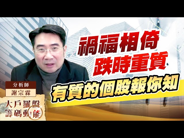 禍福相倚 跌時重質 有質的個股報你知｜大戶羅盤籌碼動能 ｜謝宗霖