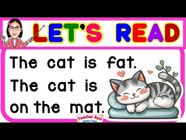 Reading Lesson for Kinder, Grade1, Grade2 | CVC sentences | Learn to Read | Teacher Aya Online Tutor