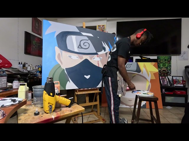 Poohbrezzy paints INSANE Kakashi Art!!