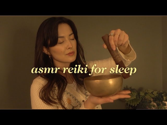 ASMR Reiki for Sleep (Smoke Cleanse, Crystal Healing, Singing Bowl, Rain Sounds)