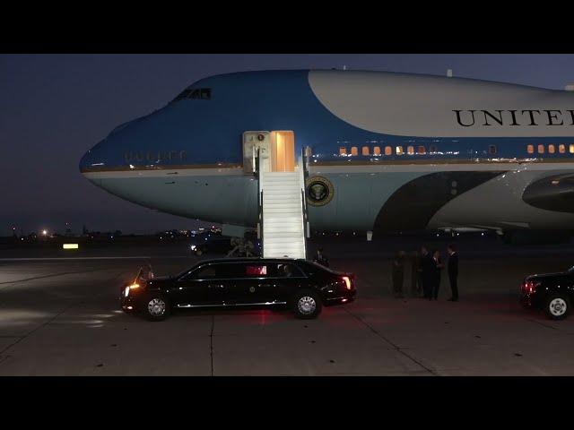 President Joseph R. Biden Jr. arrives aboard Air Force One at Marine Corps Air Station Miramar