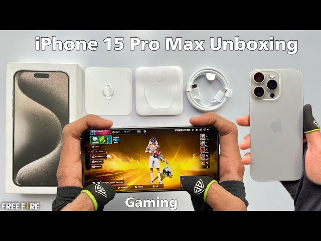 iPhone 15 Pro Max unboxing 🎁 Free Fire Handcam ⚡ gaming and all features