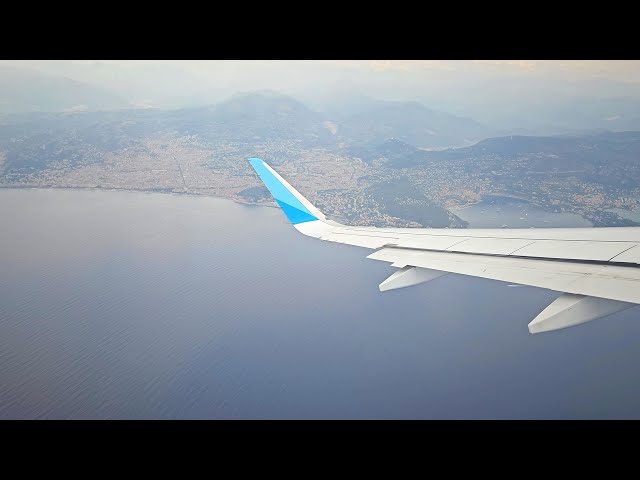 A320Neo Eurowings Take off in Nice with beautiful view of Nice & Monaco! | 4K