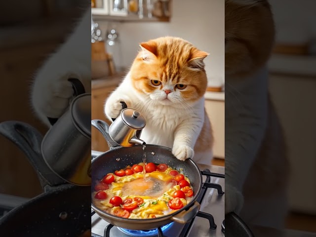 **"A Cat Cooking Food!"** 🍲🐱