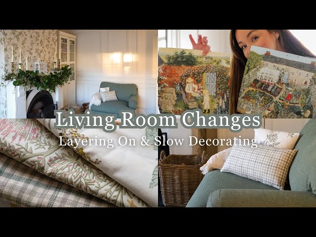 Living Room Changes 🌸 Cosy Cottage Decor & DIY Fabric Projects &  Foraged Decor!