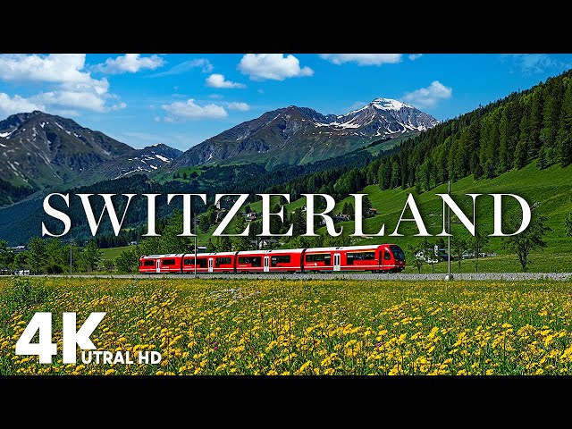 Switzerland 4K Ultra HD • Breathtaking Alps & Blooming Flowers, Calming Piano