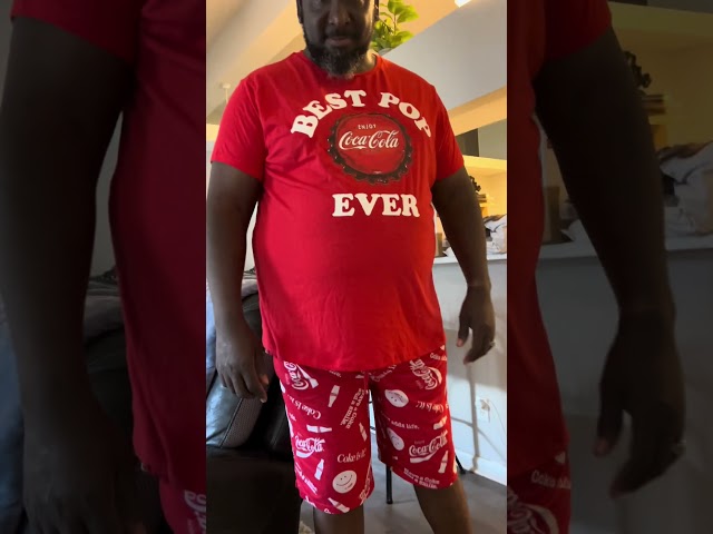 He’s so proud of his Walmart find lol #husbandandwifecomedy #cocacola #cokestudio  #walmartfashion