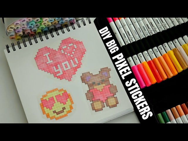 DIY Big Pixel Stickers | Valentine's Day Special 💖