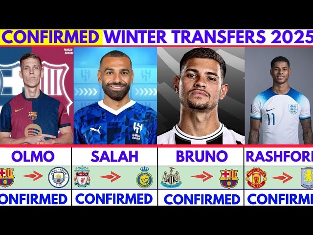 🚨THE LATEST CONFIRMEDTRANSFER NEWS TRANSFERSWINTER 2025|Salah✓ Olmo✓ Rashford ✓B. Guimares✓