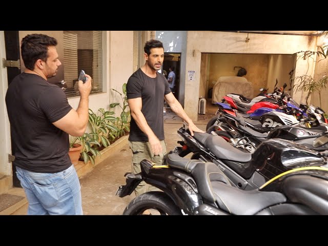 John Abraham Shows his Bike Collection