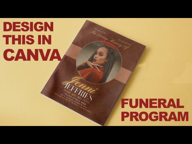 Design this 8 Page Funeral Program in Canva Step by Step