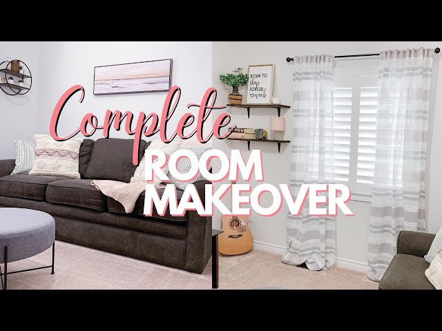 COMPLETE ROOM MAKEOVER 2020 | TV ROOM (SHE CAVE) MAKEOVER TRANSFORMATION | DECORATE WITH ME