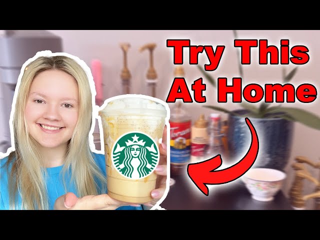 How To Make A Starbucks Caramel Ribbon Crunch Frappuccino (EASY)