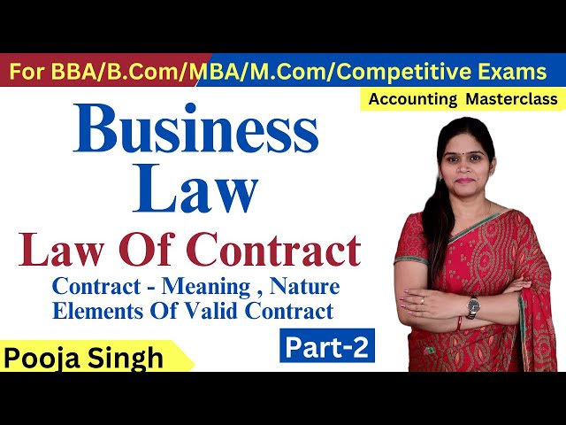 Law Of Contract | Contract Meaning | Indian Contract Act | Nature | Kinds | Business Law | BBA B.Com