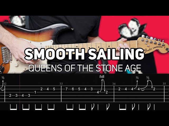 Queens Of The Stone Age - Smooth Sailing (Guitar lesson with TAB)