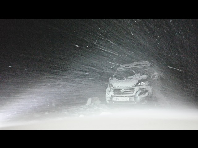 BLIZZARD & SNOW STORM! Surviving 3rd Winter of Extreme Van Life. Ice Storm Solo Camping in Cozy RV