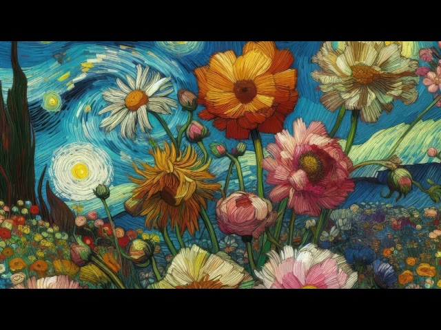 10 Hours of Van Gogh's Blooms Florals Art. TV Art Paintings Slideshow Spring Summer Art Gallery 4K