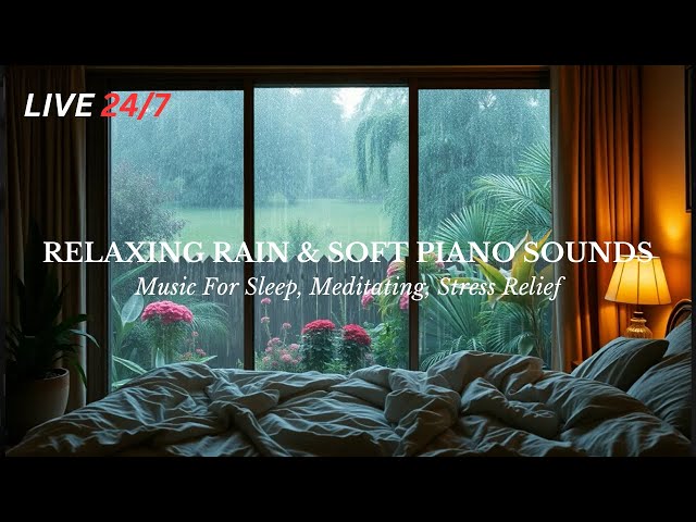 Relaxing Piano Music with Rain Sounds - Cozy Ambience for Deep Sleep and Stress Relief