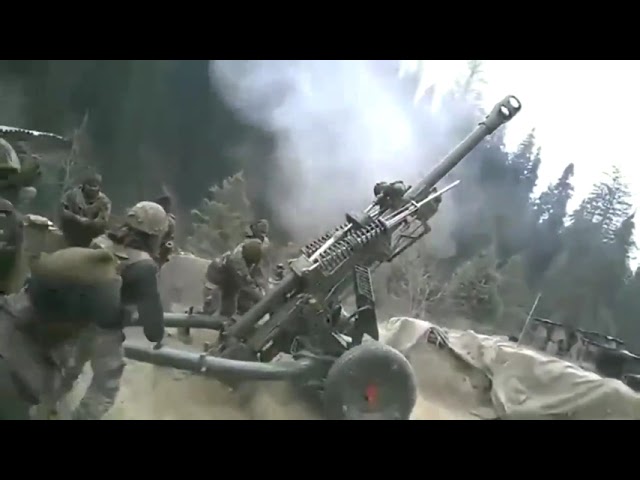 Indian Army 105mm Light Field Gun In Action At LOC