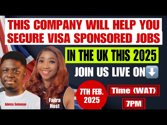 DO NOT MISS OUT!! This Company Will Help You Secure A Job With Visa Sponsorship In UK This 2025