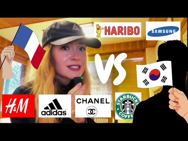 Comparing brand names with korean boyfriend in French 🇫🇷 VS Korean 🇰🇷