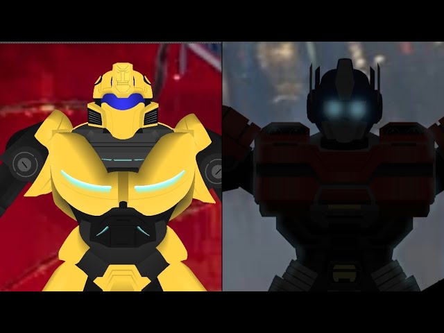 Optimus Prime and Bumblebee scene Transformers ONE - Stick Nodes