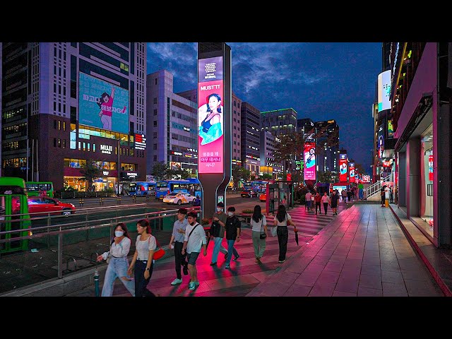 Saturday Night Gangnam Seoul | Back to Normal After the Storm | Korea 4K HDR