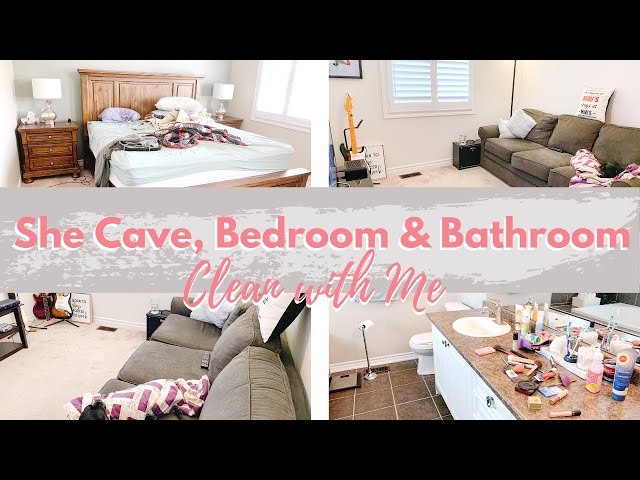 BEDROOM, BATHROOM AND SHE CAVE CLEANING MOTIVATION | CLEAN WITH ME