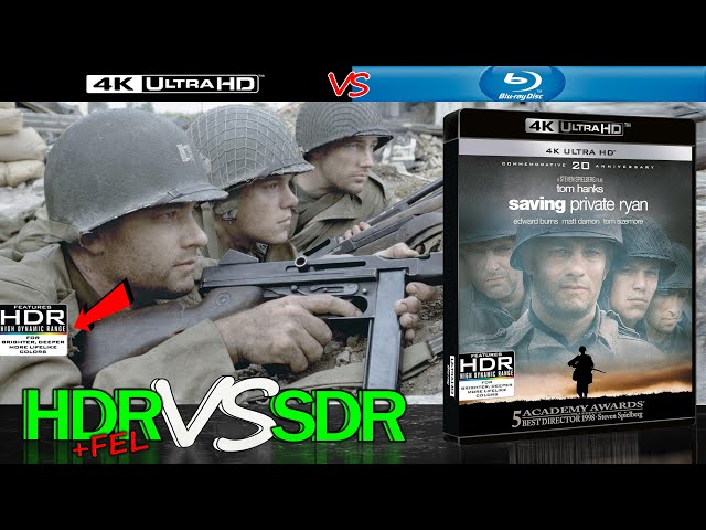 Saving Private Ryan 1998 HDR ANALYSIS 4K UHD Blu Ray vs FEL vs 1080p BD SDR 100nits #TRUE_DIFFERENCE