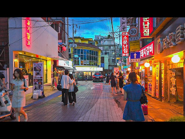 Exploring Sinchon at Night: Neon Dreams, Youthful Energ and Hidden Alleys in Seoul | 4K HDR