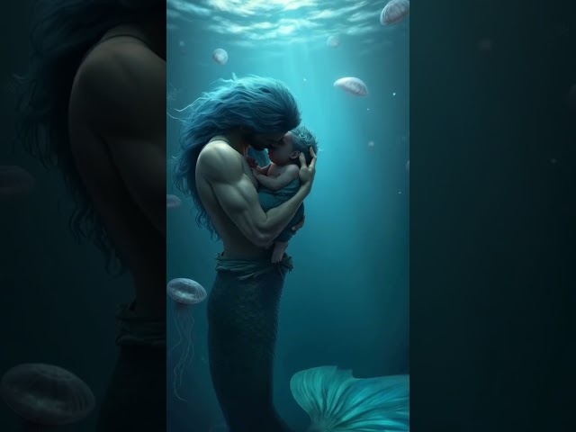 Father mermaid with his baby mermaids #mermaid #ariel #disney #siren #youtubeshorts #mermaidlove