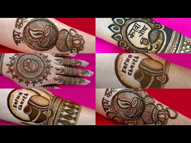 top5 front and back mehandi design / mehndi design / simple mehandi easy mehandi /karwa chauth mhndi