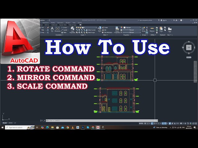 How To Use Rotate , Mirror , and Scale Command In AutoCAD | AutoCAD step-by-step