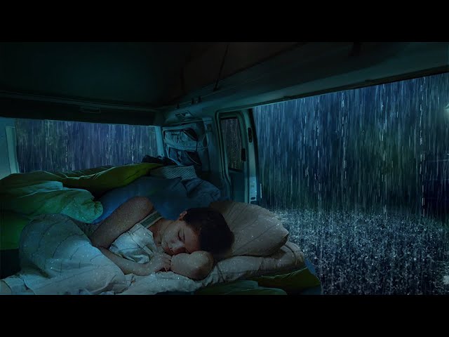 Deep Sleep Ambience - Cozy Car In Rainy Night with Sounds Rain & Thunder To Relax