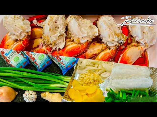 Vegetables Cutting Ingredients for Crab Soup (Dungeness Crab) with Vermicelli Noodles