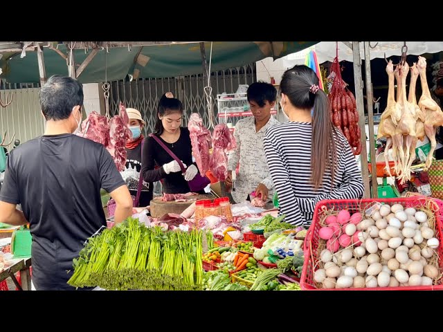 Toul Tom Poung  Market | Fish, Corn, Shrimp, Prawn, Fresh Vegetables, Pork & More @Cambodia