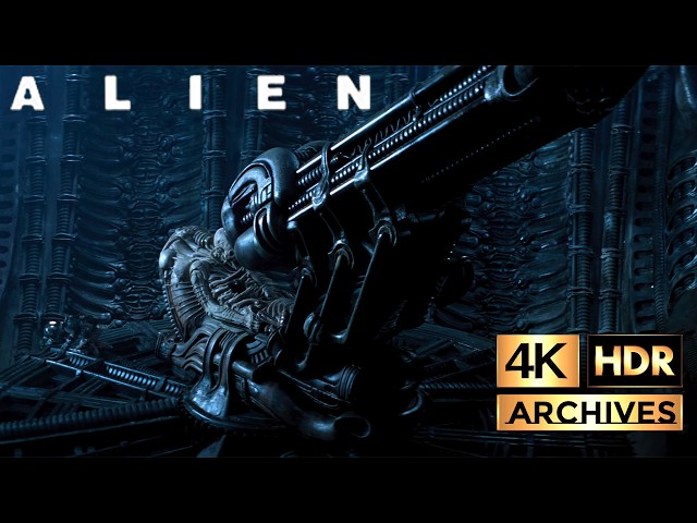 Alien [ 4K - HDR ] The Derelict on LV426 - H. R. Giger's Space Jockey (1979)