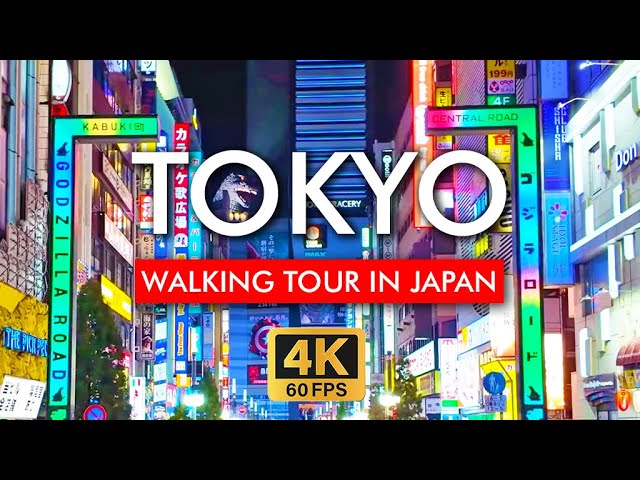 🇯🇵 Tokyo Night Walking Tour Japan in 4K Video. Explore from the Shinjuku to Shibuya and Sky Tower