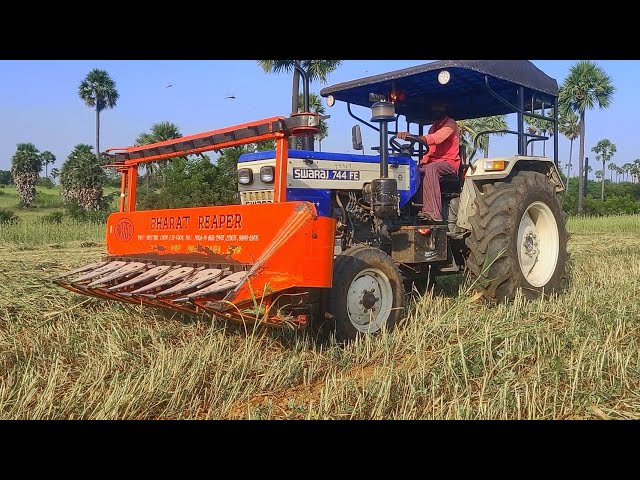 Tractor Mounted Multi crop Reaper | Attachment Technics |  Bharat Reaper | Swaraj 744 Fe | Part - 01