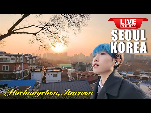 Live Korea Seoul 🇰🇷 Walk Tour Korea 🤩 Seoul Haebangchon, Itaewon Walking Tour | Korean Food Street