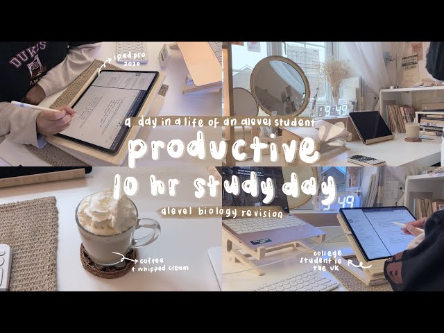 study vlog 🌱 10 hr productive study day: alevel biology, notion, too much coffee, potn ch. 56