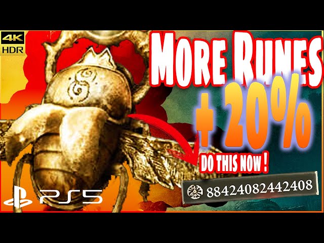 20% Rune Increase !! Must Have 🔥 Gold Scarab Talisman Elden Ring 4K