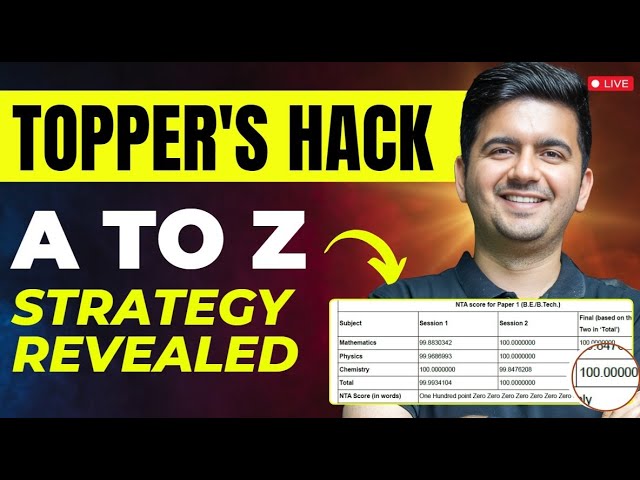 🔥Complete Topper's Strategy🤯 : JEE 2026 | IIT Strategy & Motivation